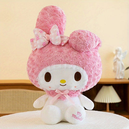 Hello Kitty My Melody Rose Plush Doll 14 Inch Kawaii Sanrio Stuffed Animal Large Soft Toy Birthday Christmas Gift for Girls Teens Collectors