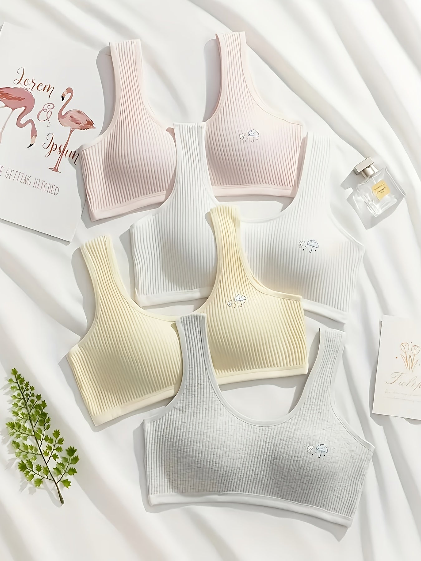 4-Pack Girls' Training Bra and Panty Set - Breathable Everyday Comfort 23301