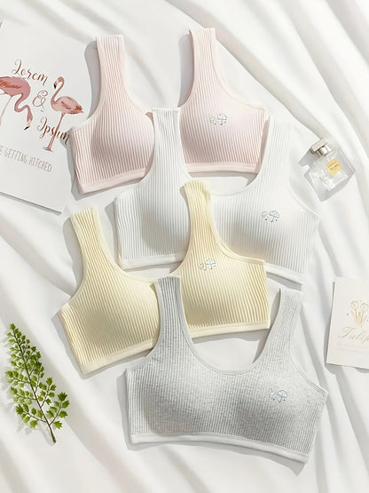4-Pack Girls' Training Bra and Panty Set - Breathable Everyday Comfort 23301