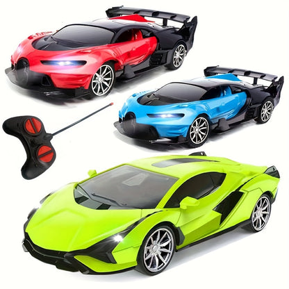 High-Speed Drift RC Car 1:24 Scale with LED Lights 4-Channel Simulation Model Remote Control Car for Kids Boys Girls – Green Blue Black Red Black, Birthday Christmas Halloween Gift Ages 6+