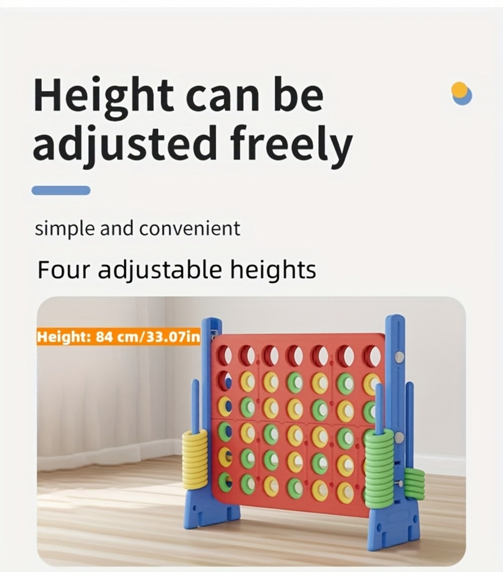 Height Adjustable Giant Connect 4 Game 33–37 Inch – Jumbo 4-in-a-Row Outdoor Yard Game with Quick Release Slider for Teens, Adults & Families, Indoor Outdoor BBQ Birthday Party Tailgate Game Set, Blue Red