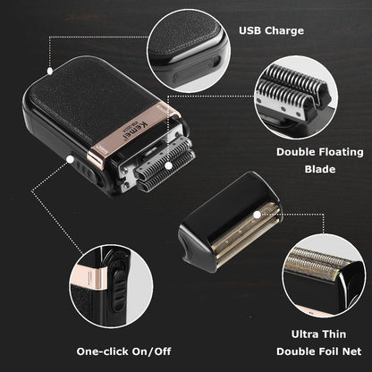 Kemei Hair Clipper & Beard Trimmer Set for Men — Professional Grooming Kit with Reciprocating Shaver, USB Rechargeable, Home & Salon Use, Father's Day & Birthday Gift for Dad