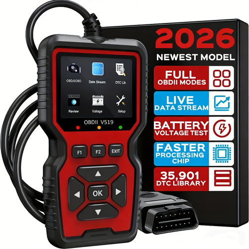 OBD2 Scanner Tool V519 - Professional Code Reader for Check Engine Light, Live Data & Diagnostic Trouble Codes | Works on All 1996+ Cars