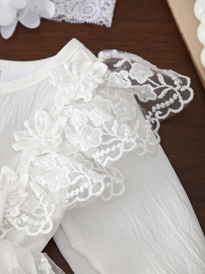 Baby Girls Outfit Set - Floral Lace Style 58821