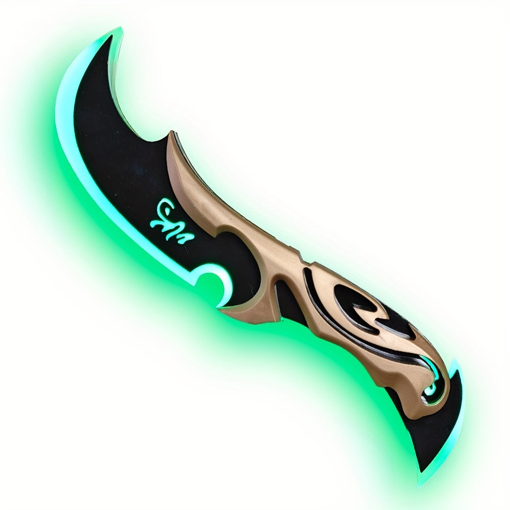 LED Light Up Half Moon Blade Rechargeable Sci-Fi Cosplay Prop 30cm – Halloween Role Play Game Peripheral Model Collection Gift, Multiple Colors