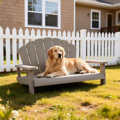 Resin Dog Bed for Large Dogs – Spacious Indoor Outdoor Dog Sofa, Slip-Resistant Sturdy Easy-Clean Design, No Dirt Concealment, Durable & Stable, Light Brown & Black