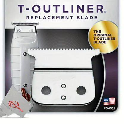 Andis T-Outliner Replacement Blade #04521 Close-Cutting T-Blade Compatible with GTO GO SL Trimmer Models - Professional Barber Shaver Blade Silver Precision Edge Up