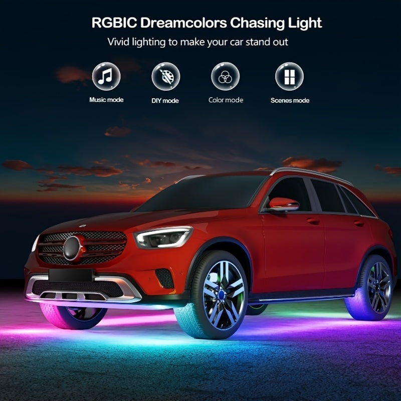 External LED with App Control, Atmosphere Decorative Kit, Multiple Scene Modes, with App Control And Wireless Control, Light, Compatible with Cars, Trucks, Suvs
