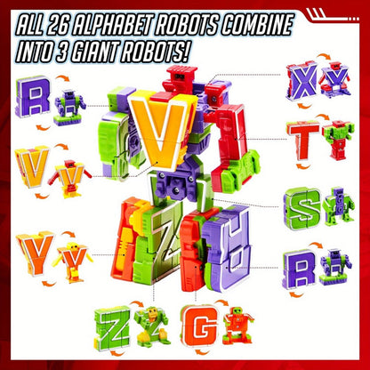 Alphabet Robot Toys for Kids Alphabots ABC Learning Letter Transform Robots – STEM Educational Toy for Boys & Girls Ages 3-8, Classroom Prizes, Treasure Box Rewards, Christmas & Birthday Gifts