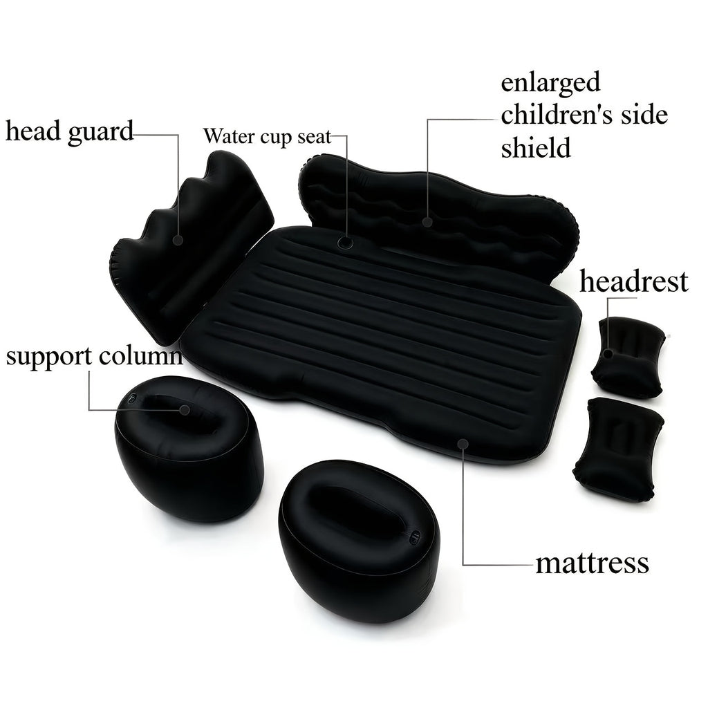 High-Value Thickened Car Inflatable Bed, Flocked Spine-Protective Comfortable Car Mattress, Car Additions, Universal for Sedans And Suvs, Quick Inflation with Pillow, Essential for Long Self-Drive Trips, Outdoor Camping Gear, Travel Rest Bed
