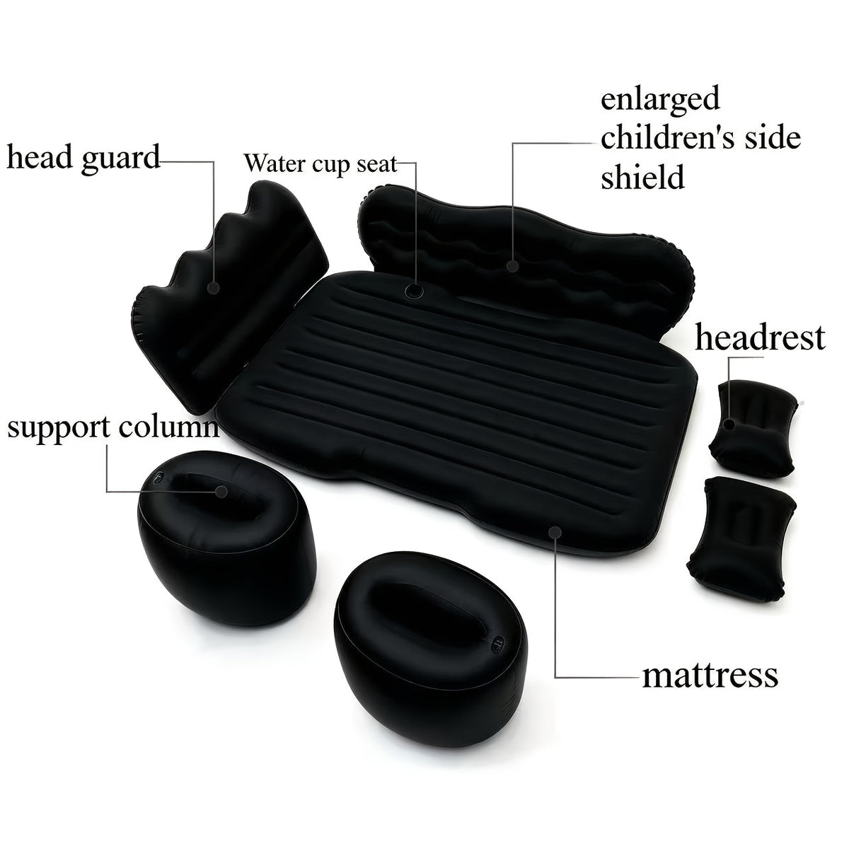 High-Value Thickened Car Inflatable Bed, Flocked Spine-Protective Comfortable Car Mattress, Car Additions, Universal for Sedans And Suvs, Quick Inflation with Pillow, Essential for Long Self-Drive Trips, Outdoor Camping Gear, Travel Rest Bed