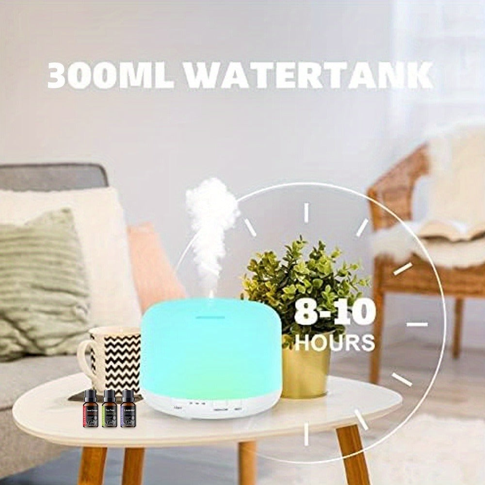 Remote Control Aroma Diffuser 300ml – Humidifier & Mood Light with 6 Premium Essential Oils, Large Capacity 16.91oz Aromatherapy Diffuser for Bedroom, Office & Home, Gift Set