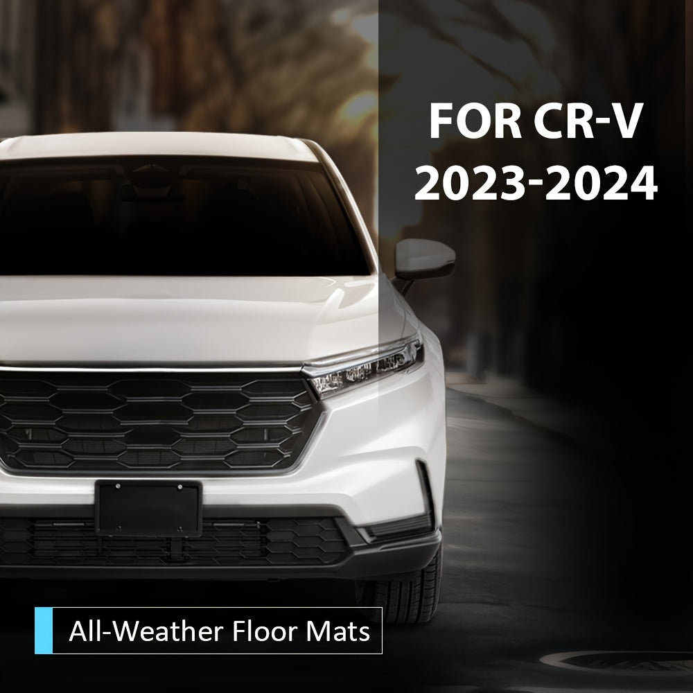 4pcs TPE Floor Mats Cargo Liners For Honda For CRV 2023 -2025, Include Hybrid, All Weather Full Cover Protection Floor Liners Accessories, Black