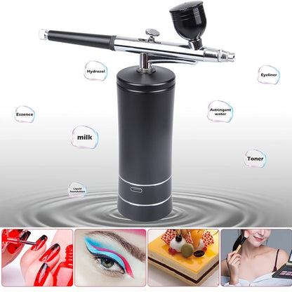 Portable Cordless Airbrush Kit with Compressor 0.3mm Nozzle – USB-C Rechargeable 23-27PSI Airbrush Gun for Makeup Nail Art Cake Decorating Painting Tattoo Model