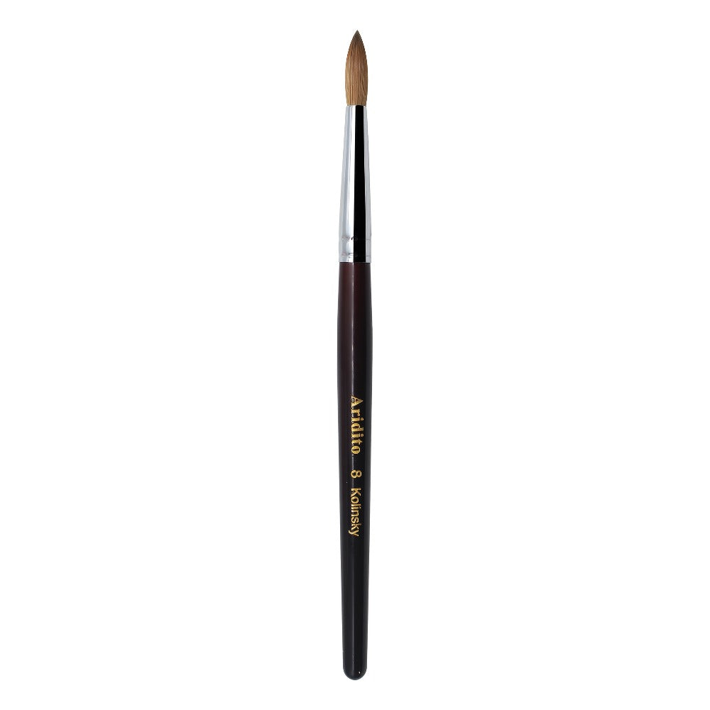 Kolinsky Acrylic Nail Brush Round Head Red Wine Wooden Handle – Professional Brush for Acrylic Extension Nail Art Sculpting & Manicure, Sizes #8 #10 #12 #14 #16 #18, Salon & Home Use