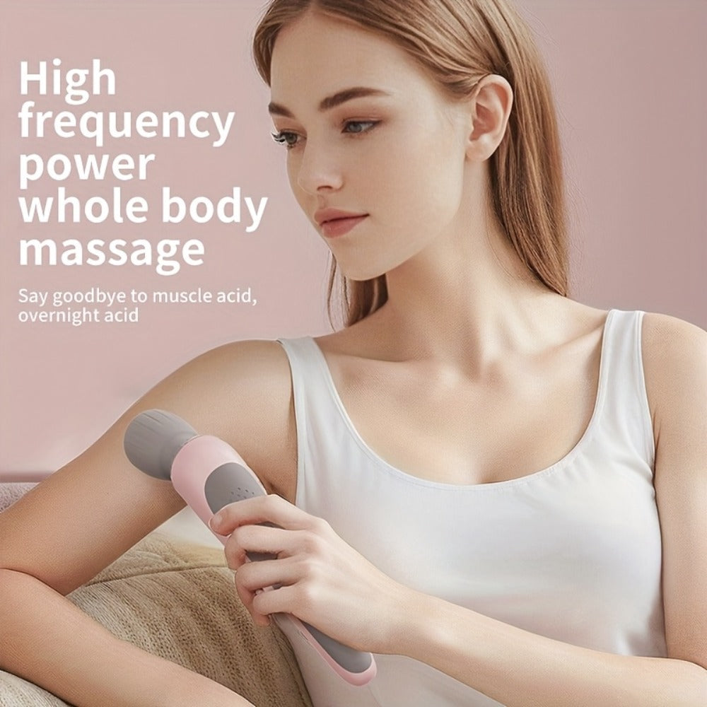 Portable Handheld Massage Stick – USB Rechargeable Wand Massager with 5 Adjustable Speed Levels, Relieves Neck, Back, Leg & Waist Tension, Compact Travel Massager, Holiday Gift for Family & Friends