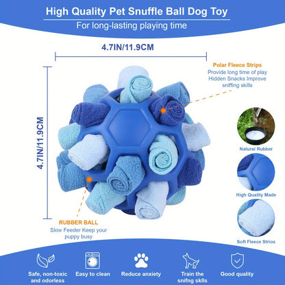 Snuffle Ball Dog Toy - Interactive Foraging Treat Dispenser & Slow Feeder Puzzle Toy for Small Medium Large Dogs, Snuffle Mat Ball for Mental Stimulation, Puppy Enrichment Toy, No Battery Required