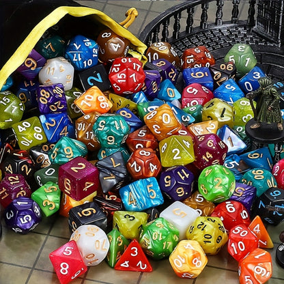 DND Polyhedral Dice Set 25 Sets 175pcs – Double Color D4 D6 D8 D10 D12 D20 for Dungeons & Dragons RPG MTG Tabletop Games, Bulk Dice with Drawstring Bag, 25 Colors