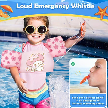Kids Swim Vest Floating Jacket – Adjustable Straps, Lightweight, Cute Cartoon Pattern for Boys Girls Beginners, Pool Beach Water Safety 20-50 lbs