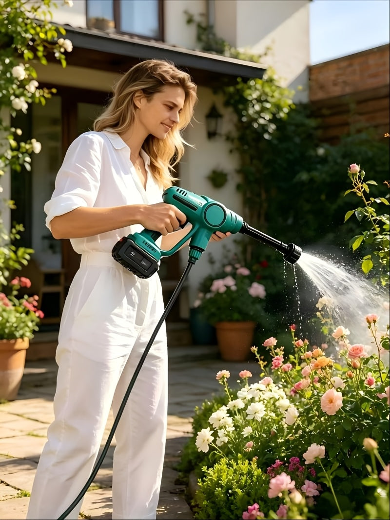 21V Cordless Handheld Pressure Washer, Dual Lithium Batteries, Self-Priming No Tap Water Required, Complete Car Washing Kit with Carry Case, Foam Bottle, Hose, Nozzles for Auto Garden Patio Cleaning