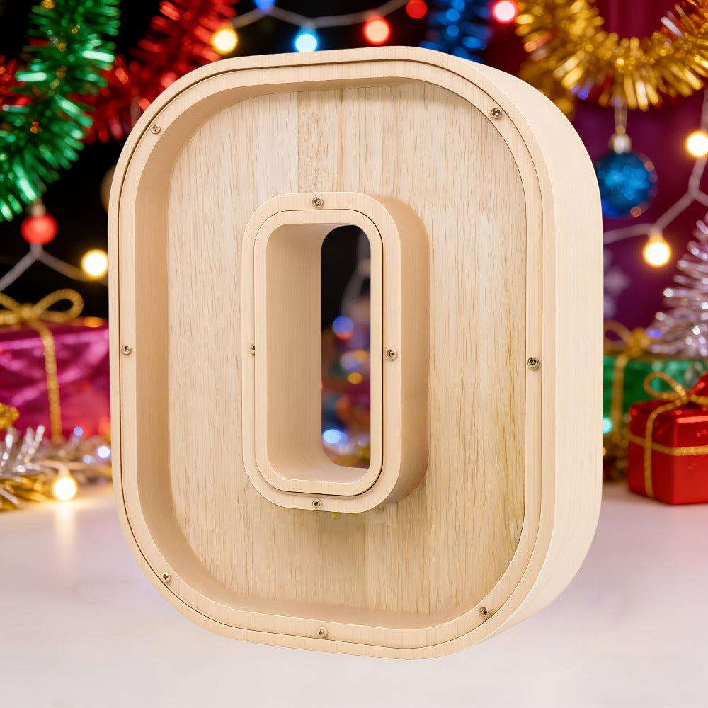 Alphabet Letter Piggy Bank A-Z Wooden Coin Bank Large Capacity Transparent – Personalized Savings Box for Kids | Back to School, Christmas & Birthday Gift