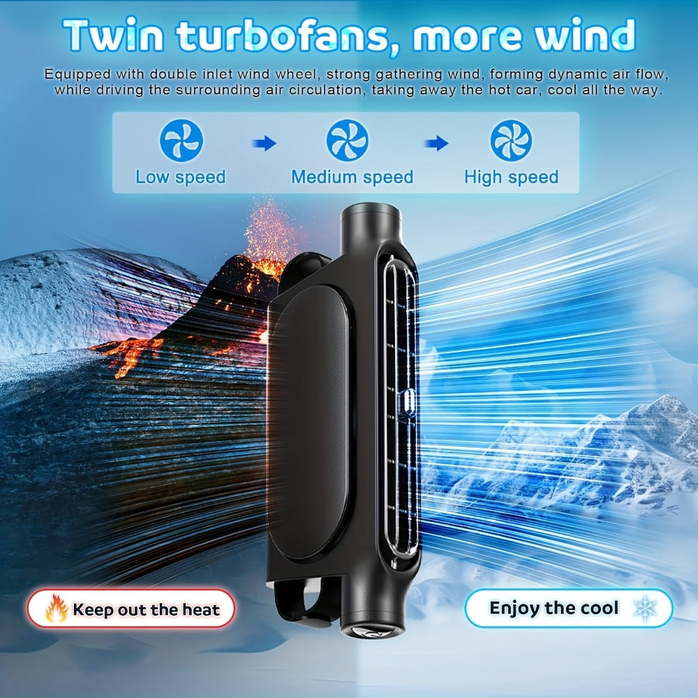 Bladeless Car USB Fan - 3-Speed Silent Cooling, Fits All Vehicles, Car Seat Fan with USB Charging Cable, Black & White Available