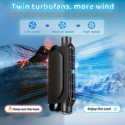 Bladeless Car USB Fan - 3-Speed Silent Cooling, Fits All Vehicles, Car Seat Fan with USB Charging Cable, Black & White Available