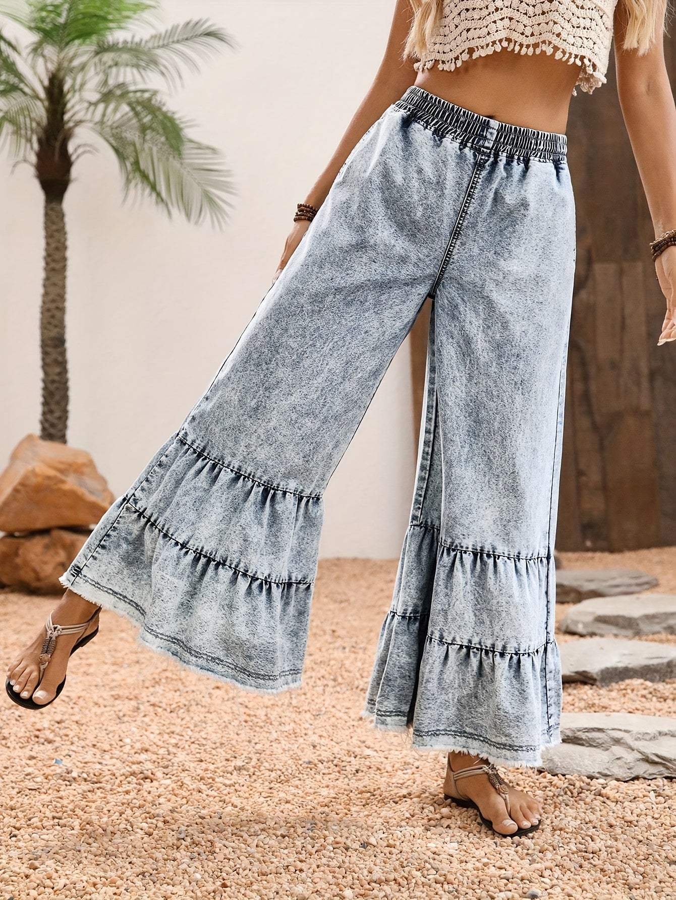 Women's Wide Leg Pants - Everyday Style 906149