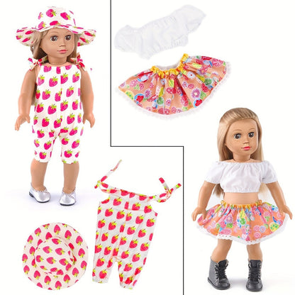 18 Inch Doll Clothes Set 10 Outfits – Trendy Fashion Doll Clothing for 18 Inch Girl Dolls, Easy On/Off Elastic Hook-and-Loop Design, Creative Dress-Up Gift for Girls Ages 3+ (No Doll or Shoes)