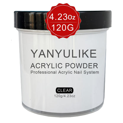 Clear Pink White Acrylic Nail Powder 4oz No Lamp Needed – Polymer Formula for Nail Extensions Sculpting 3D Nail Art Overlays Beginner & Professional System