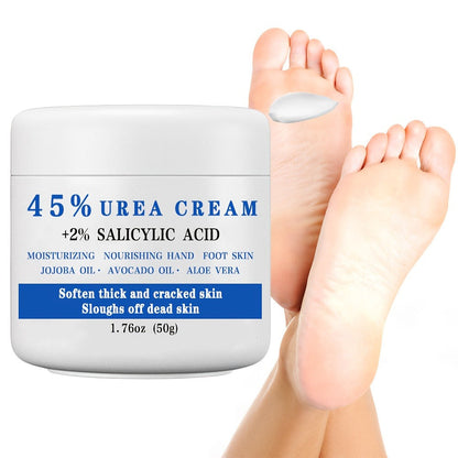 45% Urea Foot Cream with 2% Salicylic Acid – Cracked Heel Repair Lotion for Dry Rough Thick Skin Exfoliating Dead Skin Softening & Repairing Foot Care Treatment 1.76oz