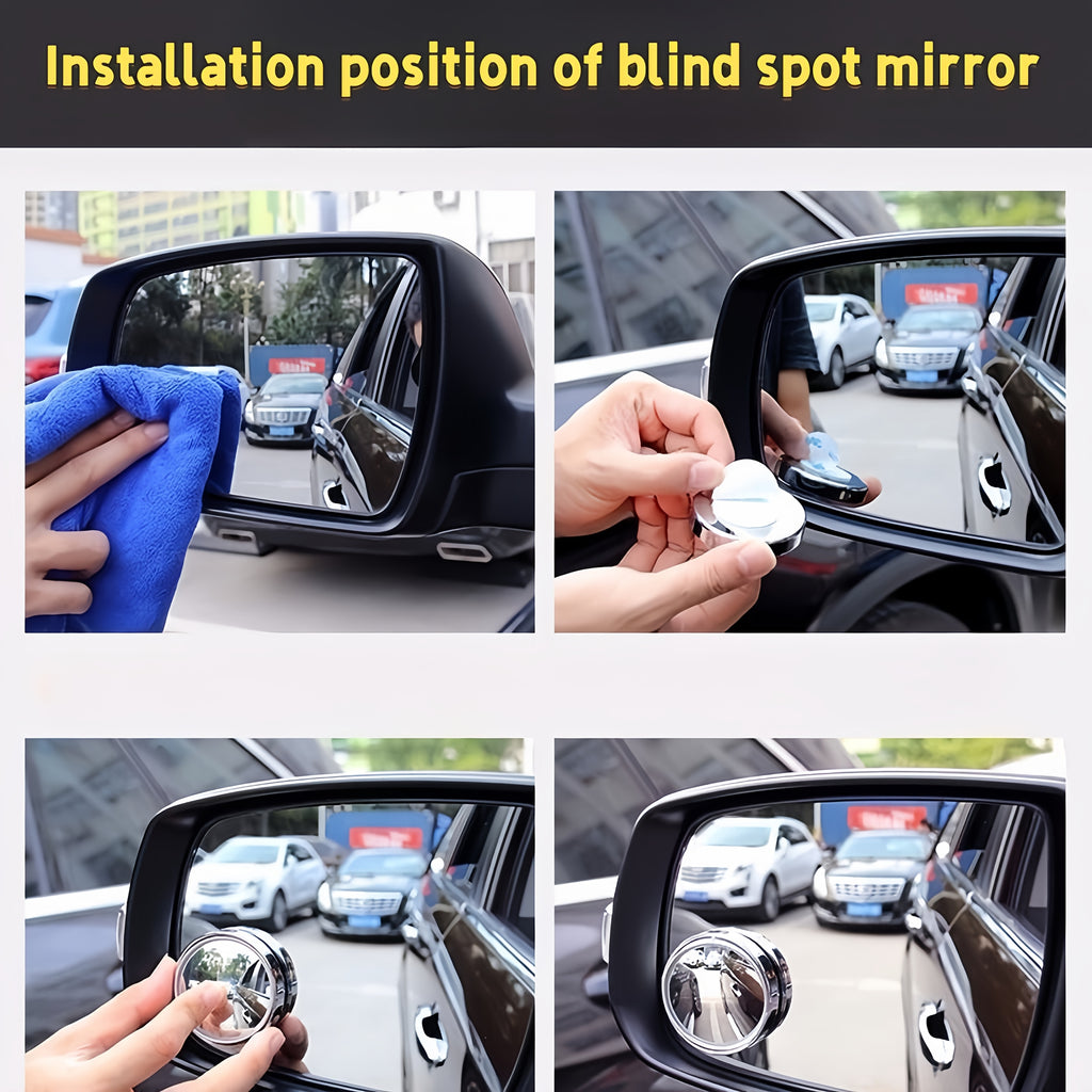 6pcs Car Blind Spot Mirrors | 360° Adjustable Wide Angle Rearview Mirrors for Reversing and Parking, Anti-Glare HD Glass, Universal Fit for All Vehicles