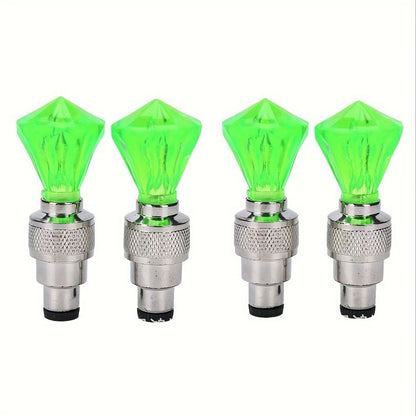 LED Breathing Light Tire Valve Caps – Running Horse & Wind Fire Wheel Light Effect for Car & Motorcycle Wheels