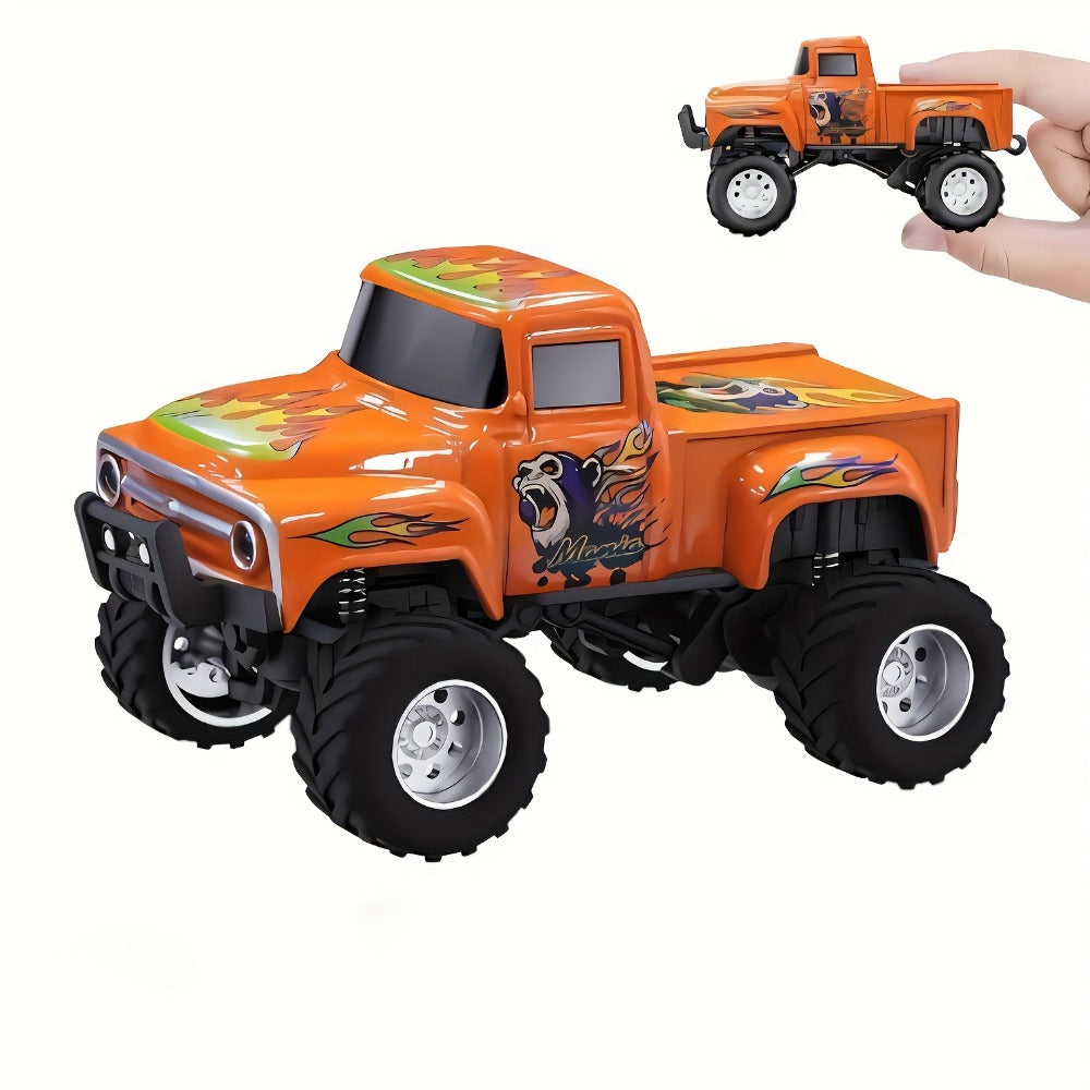 1:64 Scale Die-Cast RC Monster Truck 2.4GHz High-Speed Off-Road Vehicle with LED Headlights, Multiple Control Modes & Adjustable Speed – Toy Gift for Boys & Girls (5 Colors)