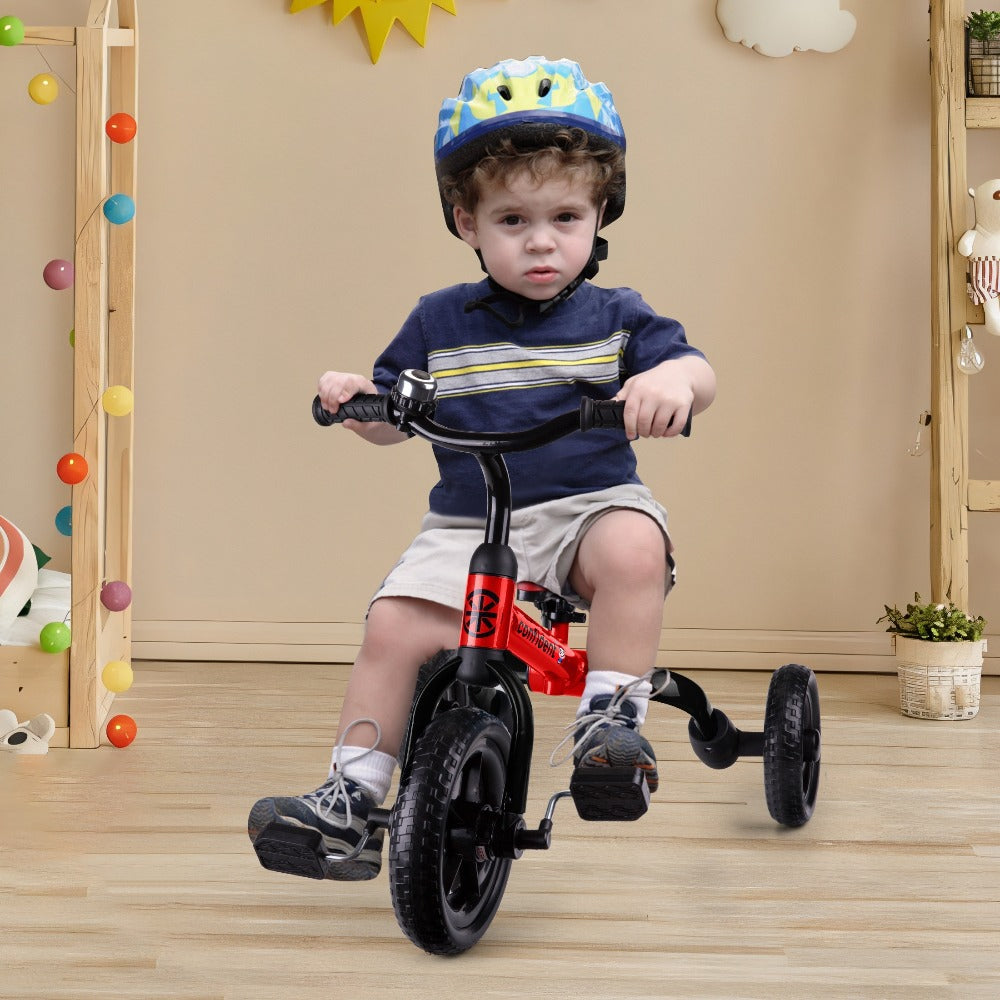3-in-1 Kids Tricycle Balance Bike Carbon Steel Frame EVA Wheels Foldable Detachable Pedal Adjustable Seat 55 lb Indoor Outdoor Ride-On Gift Boys Girls Ages 2-5 Green
