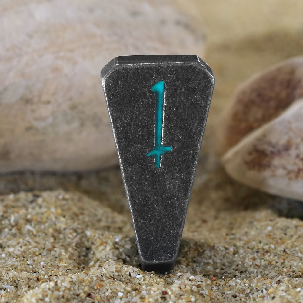 Metal DnD Dice Set 7pcs Glow in the Dark – Stonehenge Zinc Alloy Polyhedral Dice with Display Box, D4 D6 D8 D10 D12 D20 for D&D RPG Tabletop Games, Unique Gamer Gift Blue