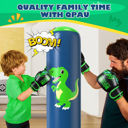 Kids Inflatable Punching Bag 48 Inch Dinosaur Bop Bag Toy for Boys Girls Ages 3-12 Boxing Training Karate Practice Gift