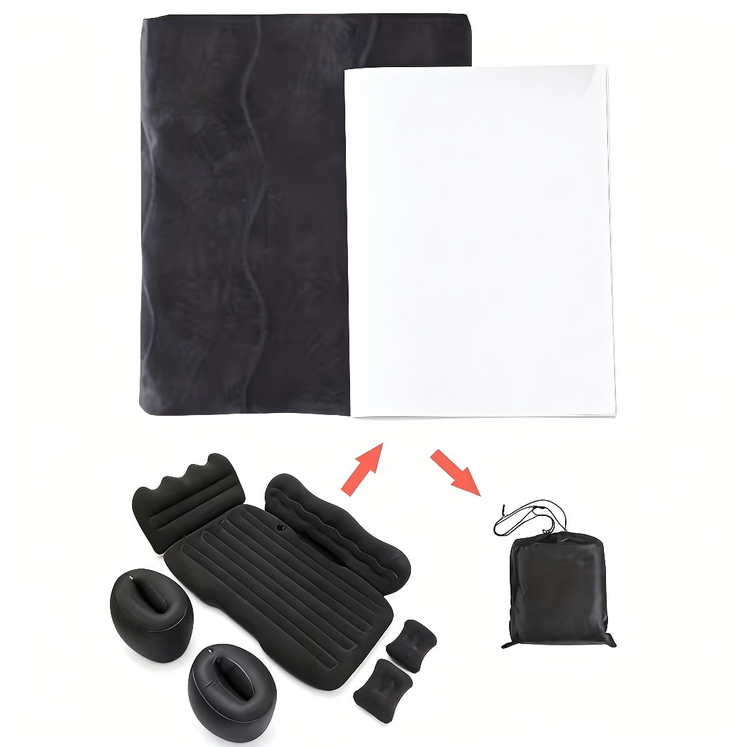Inflatable Bed, Convenient Car Inflatable Bed - Including Storage Bag And Tool Kit, High Aesthetic And Comfortable Inflatable Car Bed, Outdoor Inflatable Bed, Car Additions, Soft And Skin Friendly Plush Folding Design