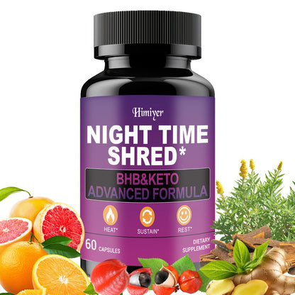 Night Time Fat Burner for Women — Shred Mask Capsules with Caffeine, Goji Berries & Dandelion Root | Overnight Metabolism, Sleep Support & Antioxidant Defense | Women's Weight Loss Supplement | 1 or 3 Pack