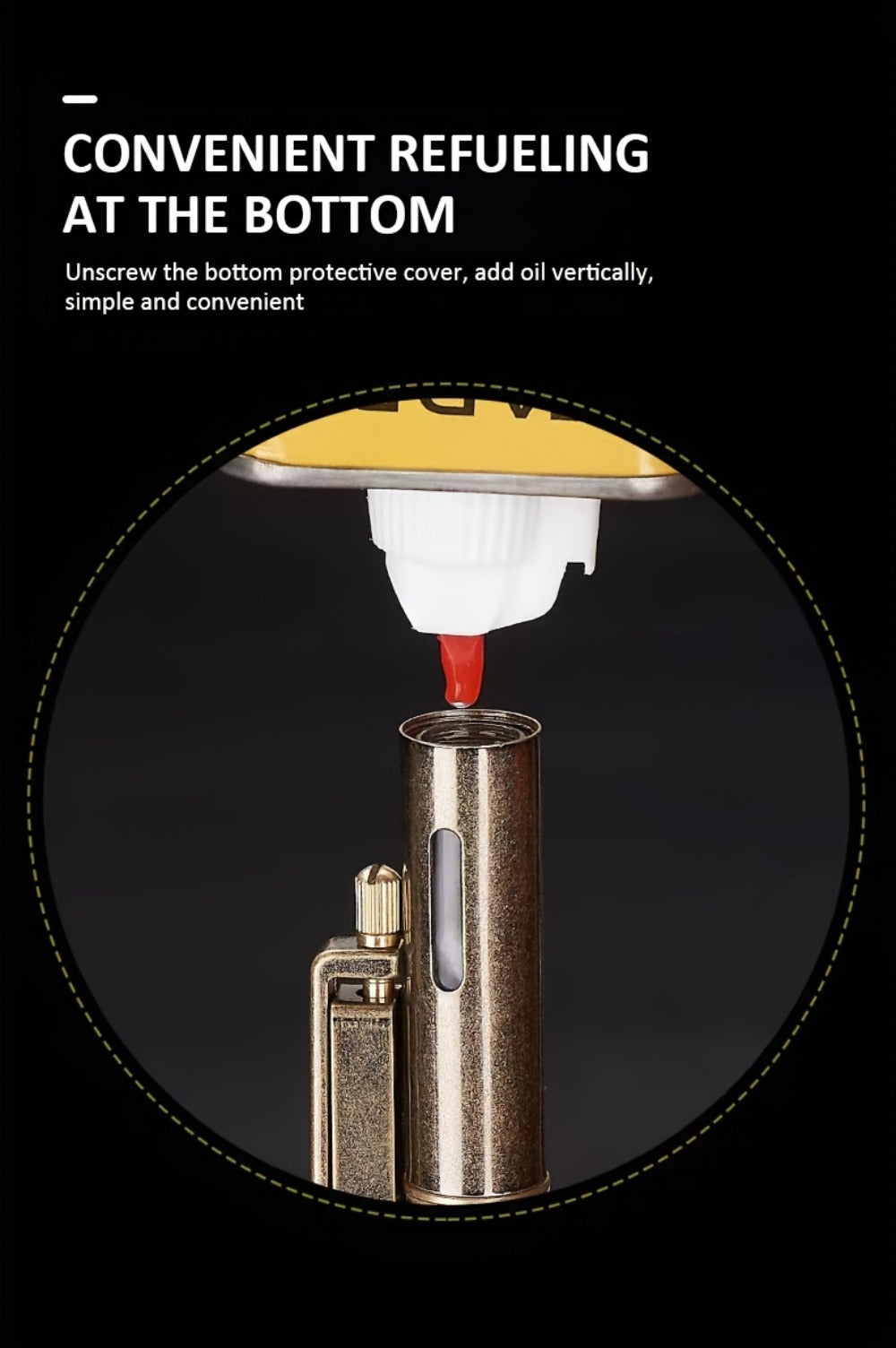 Retro Copper Kerosene Lighter – Pure Copper Vintage Flip Top One-Click Ignition Lighter, Nostalgic Personality Design, Windproof Refillable Kerosene Lighter, Unique Gift for Men Friends (Kerosene Not Included)