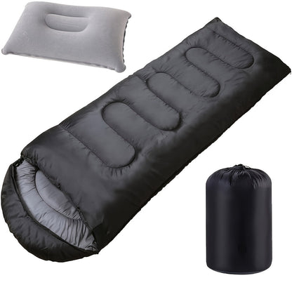 Lightweight Sleeping Bag for Backpacking Camping Hiking - 68°F Warm Weather Rating, Compression Bag Included, Outdoor Travel Hunting Sleep Bag for Adults