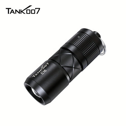 Magnetic EDC Flashlight Tank 007 E16 – Type-C Rechargeable Mini Zoomable LED Torch, Lithium Polymer Battery, Compact Aluminum Alloy Design for Outdoor & Indoor Use