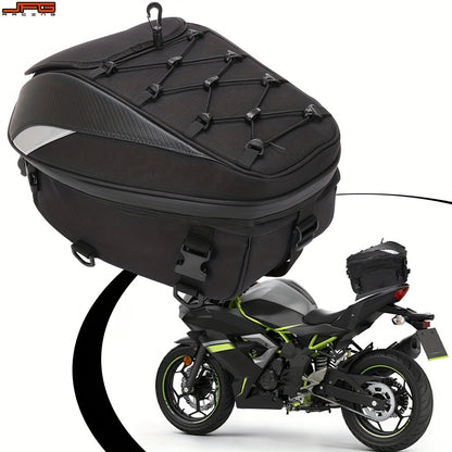 Motorcycle Backpack Helmet Bag – JFG RACING Motorbike Tail Bag with Adjustable Strap for Outdoor Camping, Travel & Luggage Storage, Large Capacity Rider Gear Bag