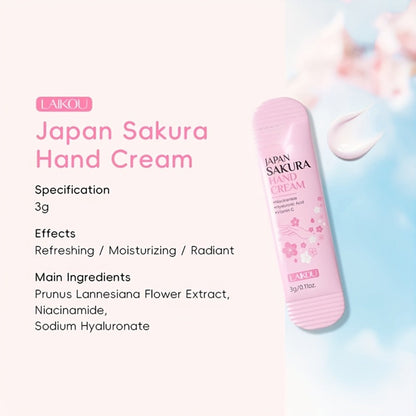 Hand Cream Bulk Pack 20pcs Cherry Blossom LAIKOU Japanese Vitamin C & Glycerin Moisturizing – Deep Hydration for Dry Skin, Nourishing Hand Lotion Mini Travel Size Gift Set for Women