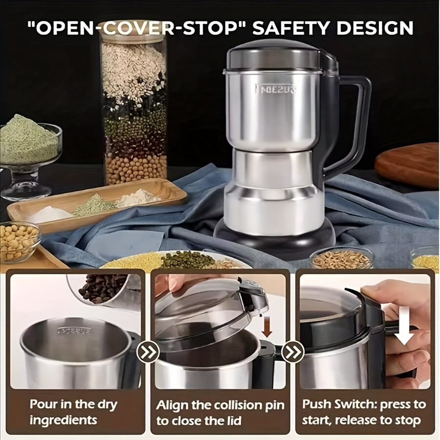 Electric Grain Grinder Mill – High-Speed Spice Coffee Herb Grinding Machine with Powerful Motor, Compact Design for Home Kitchen Use, 1 or 2 Piece Set Available