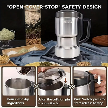 Electric Grain Grinder Mill – High-Speed Spice Coffee Herb Grinding Machine with Powerful Motor, Compact Design for Home Kitchen Use, 1 or 2 Piece Set Available