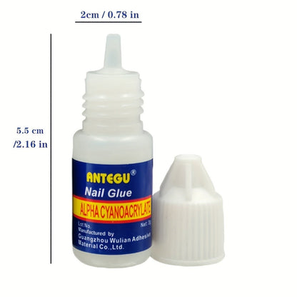 Press On Nail Glue 20 Bottles Super Strong Acrylic Bond Long Lasting False Nails Adhesive Nail Patches Broken Nail Repair Professional DIY Manicure Kit