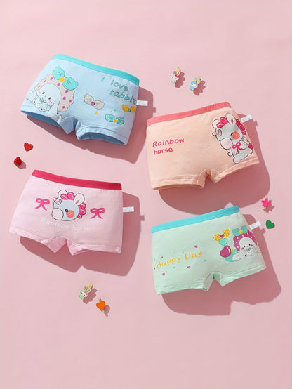 Girls' Boxer Briefs - 12-Pack Assorted Cartoon Print Style 5413