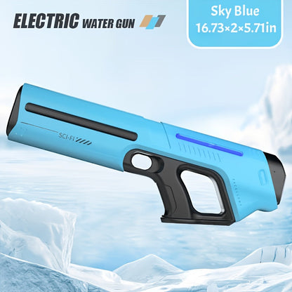 Electric Water Gun with Auto-Fill, LED Lights & 40-Foot Range – USB Rechargeable Large Capacity Soaker Blaster for Kids & Adults, Pool Beach Backyard Outdoor Summer Toy, Gift Box