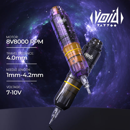 Cordless Tattoo Pen Kit Complete Set VOID 1200mAh Battery USB Type-C 20 Needles 5 Inks 40 Ink Caps Practice Skin Transfer Paper Gloves for Beginners & Professionals